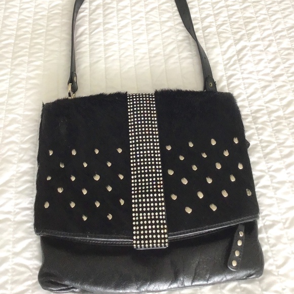 DX Touch Cowhide Italian Black Leather with Swarovski Crystals - Picture 1 of 6